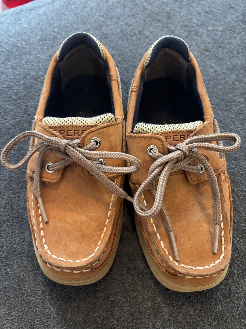 Sperry Boys Tan Leather Moc Boat Shoes